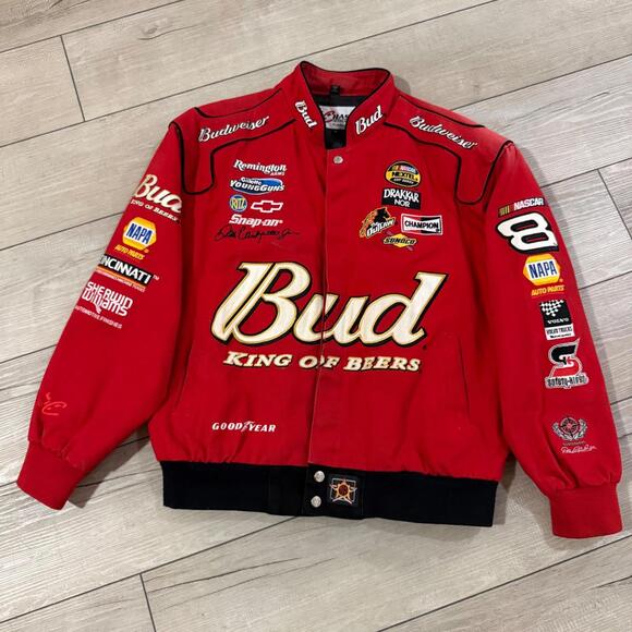 Chase Authentics Other - Vintage Budweiser NASCAR Racing Jacket Dale Earnhardt Jr 8 Chase Authentics Sz L